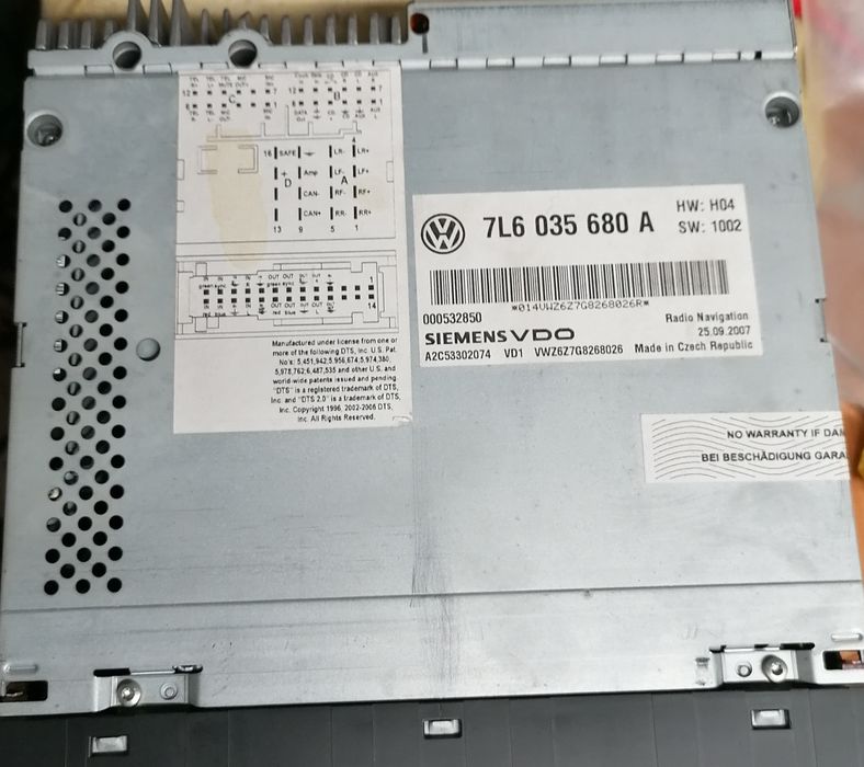 Radio nawigacja RNS 510  Touareg T5 stan bardzo dobry kod.