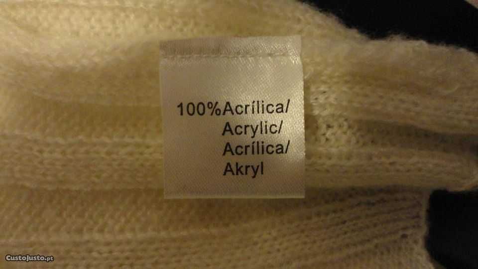 Casaco de senhora em malha comprido branco Koal