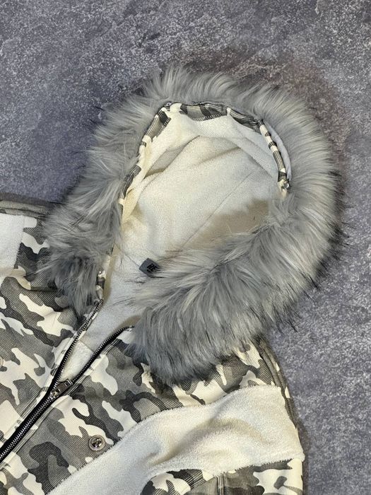 Камо бомбер с мехом аляска куртка кофта камуфляж белый белая біла camo