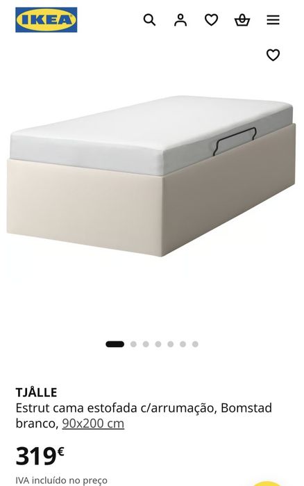 Cama solteiro sommier com arrumação
