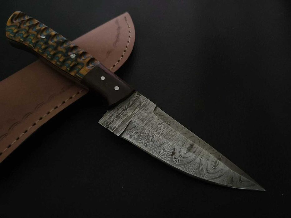 NÓŻ DAMAST ze stali damasceńskiej myśliwski bushcraft kuty ręcznie 22c