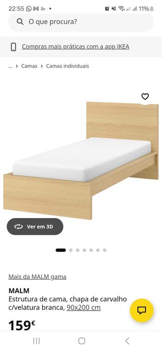 Cama nova foi usada um mês
