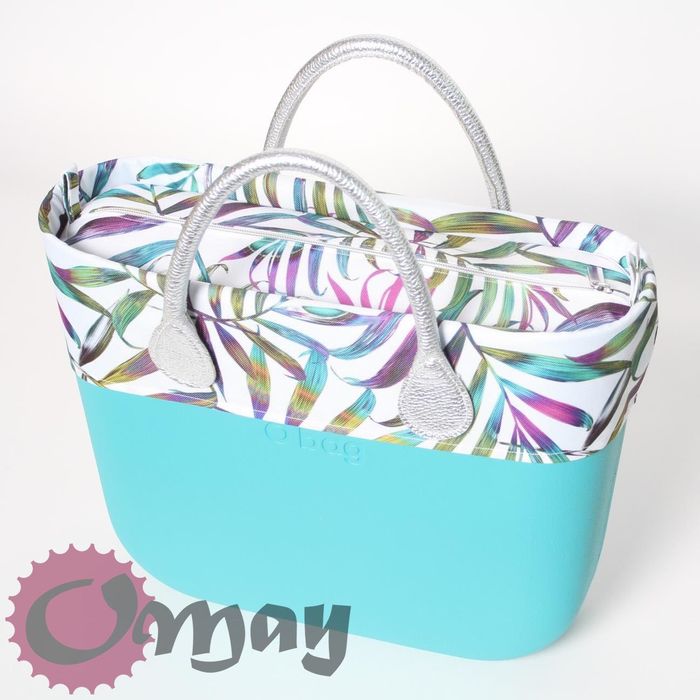 organizer OBAG MINI +OPASKA tęczowe liście 2 kieszenie wkład OMAY