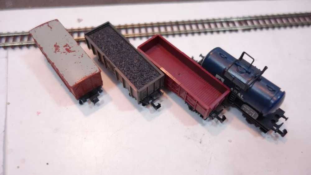 Zestaw 4szt wagon towarowy Lima Trix Fleichmann skala N /53