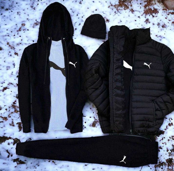Puma костюм, футболка, кепка, куртка комплект 5в1 Пума кофта фліс чол.