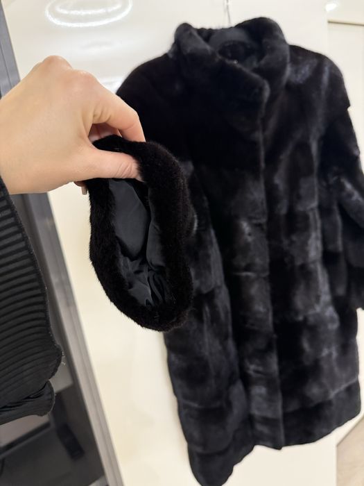 Норкова шуба, довга норкова шуба, черна шуба, blackglama