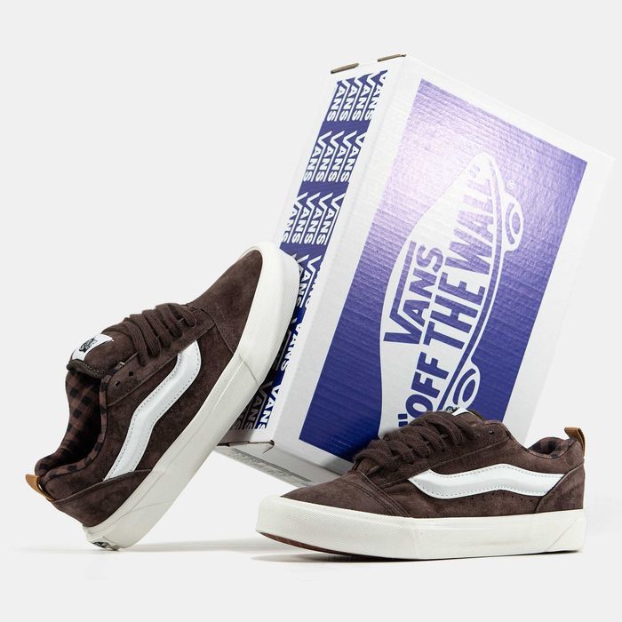 Кросівки Vans KNU Skool Brown - White premium | Кроссовки чоловічі жіночі