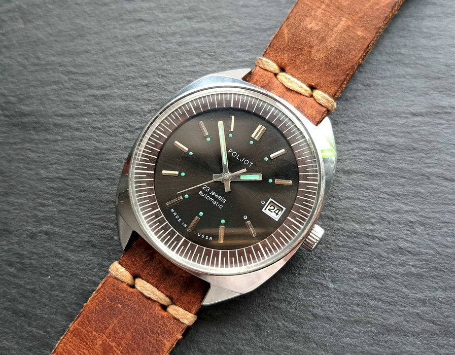 POLJOT 55 G radziecki zegarek vintage stalowy po serwisie
