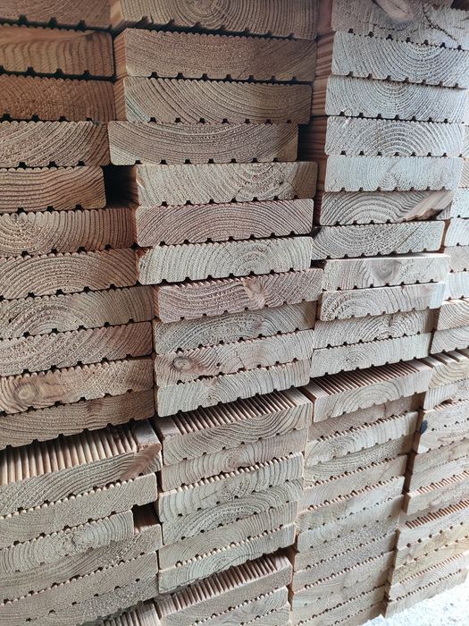 Deska tarasowa ryflowana, gładka  Modrzew Europejski KL.BC BRUTTO!