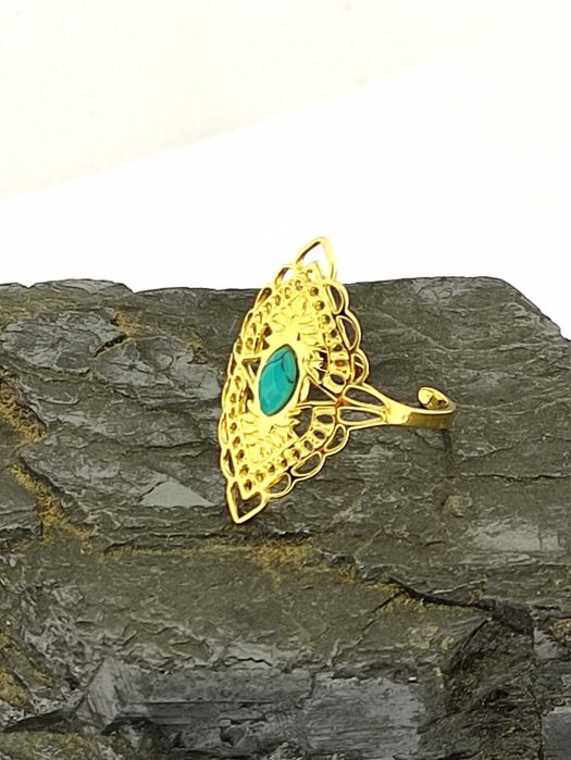 Anel Turquesa em Aço