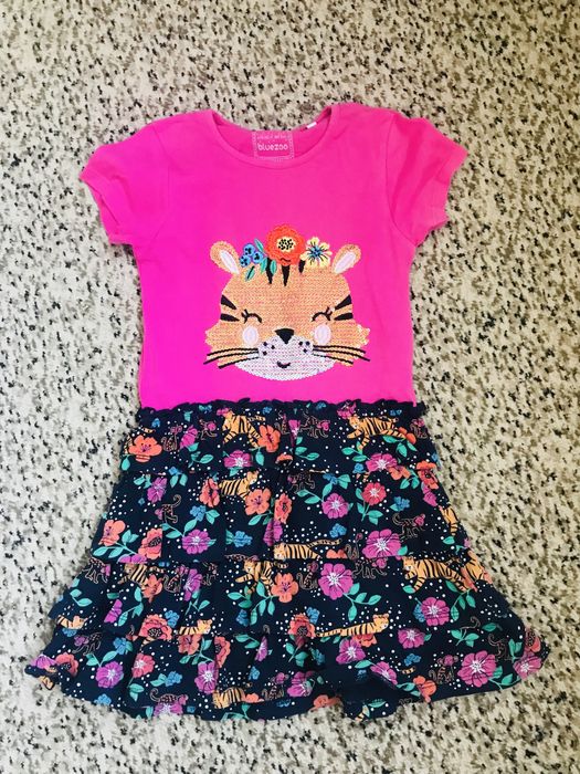 Розовое платье на модницу (размер 116)