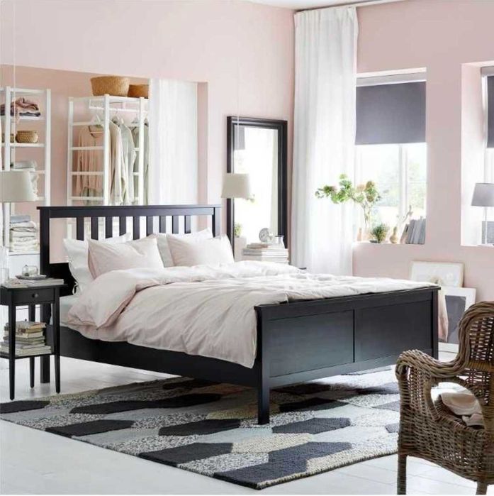 SUPER OFERTA! Łóżko podwójne-IKEA154x211cm +materac+stelaż+stolik+Półka+LED