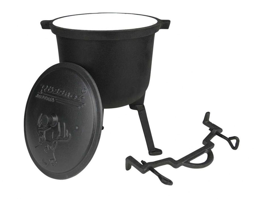 KOCIOŁEK żeliwny 8L. emaila emaliowany GARNEK myśliwski  404