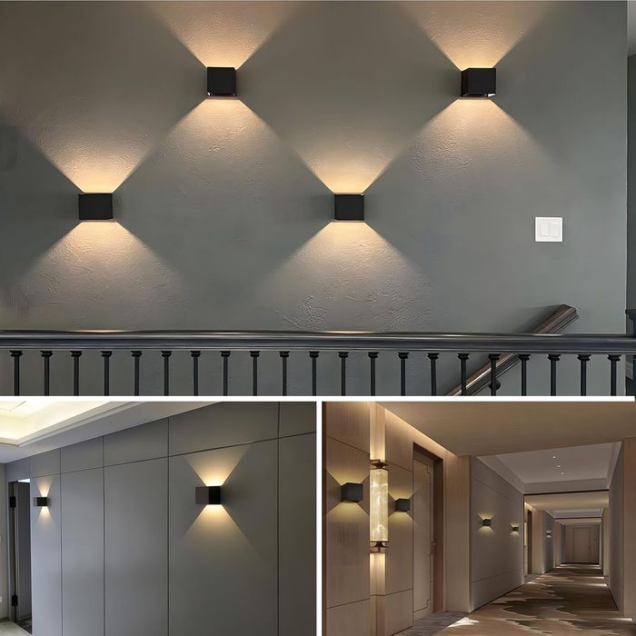 OOWOLF Nowoczesne Aluminiowe Lampy Ścienne LED 6W Zestaw 2 Szt.