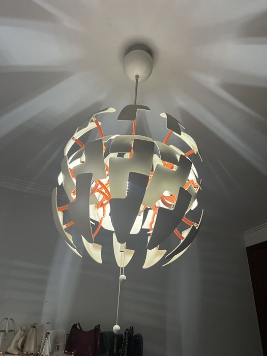 Candeeiro de Teto IKEA PS 2014 (Branco e Laranja) – Como Novo