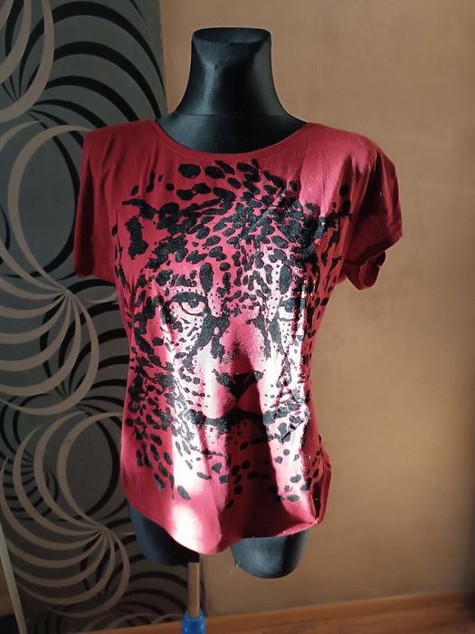 T-shirt damski bordo