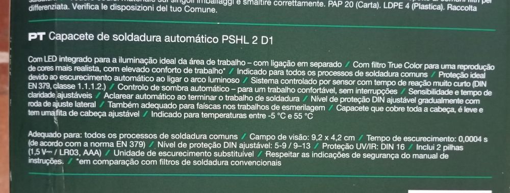 Máscara soldadura automática Parkside