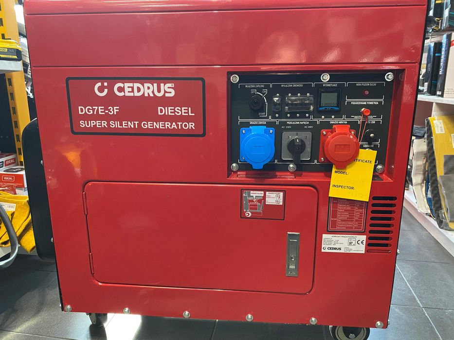 Agregat Cedrus CEDDG7E-3F EM-AUDIO Tomaszów Lub RATY 0% DIESEL 7kW