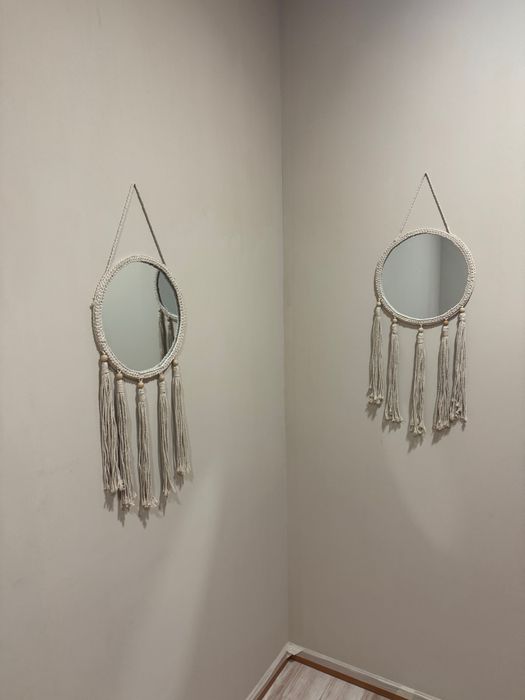 Espelhos com macramé 30cm de diâmetro