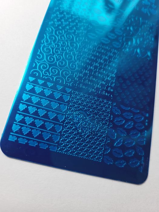 Blaszka płytka do paznokci stempli walentynki serca live kiss usta