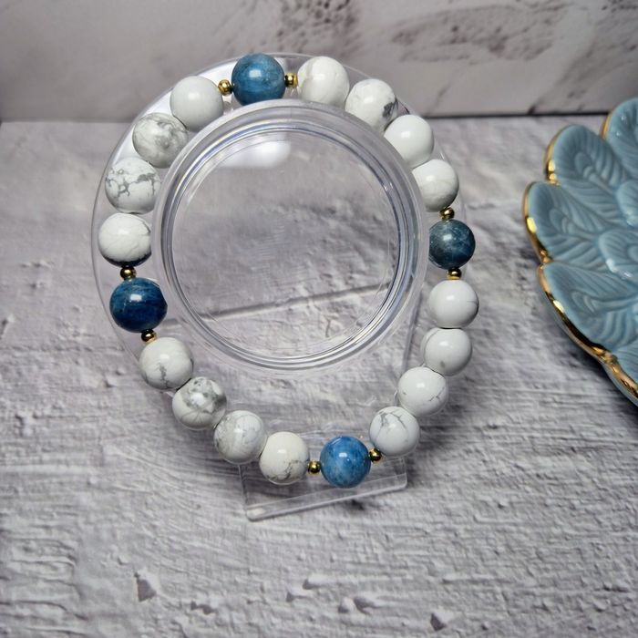 Męska bransoletka z kamieni naturalnych  na gumce