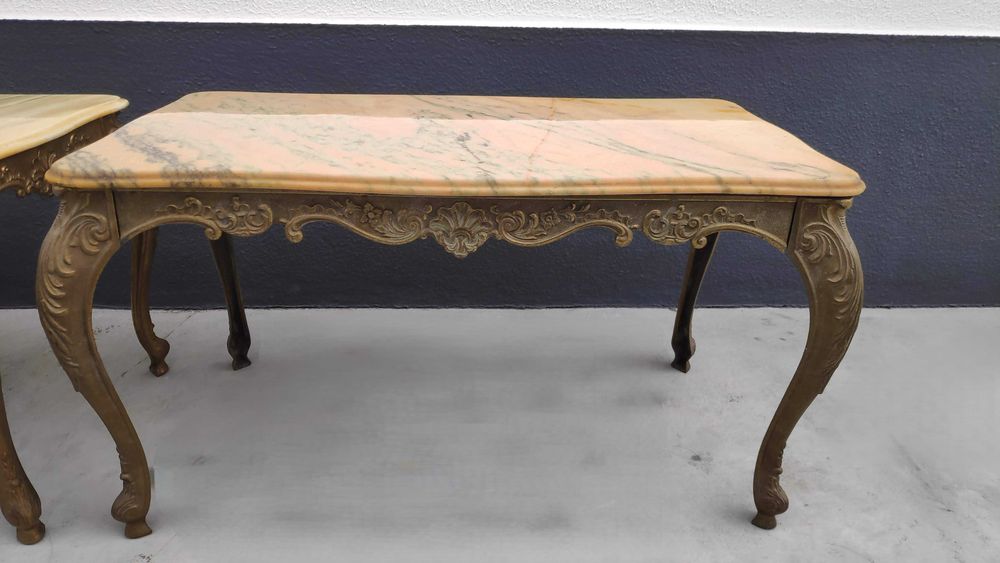 Mesa Latão e Mármore - Vintage