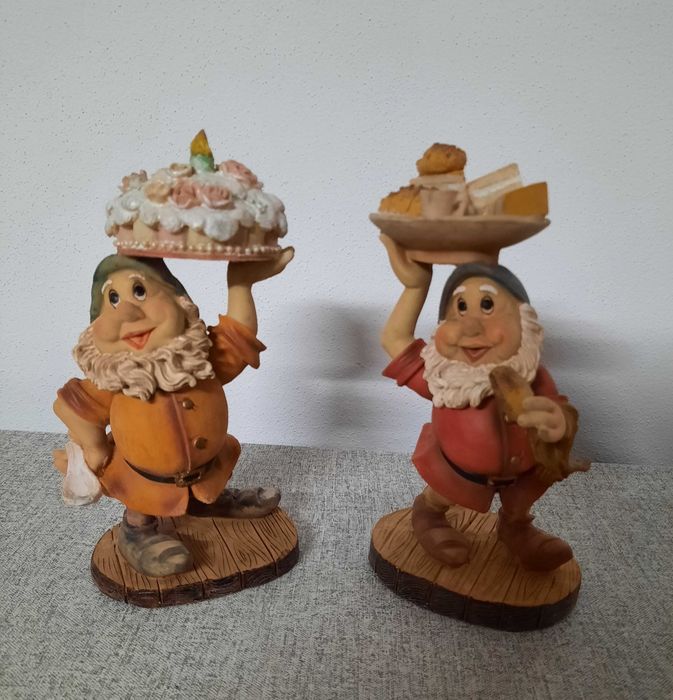Conjunto de dois gnomos para decoração, branca de neve