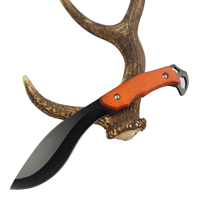 Nóż myśliwski FINKA KUKRI maczeta etui skóra full-tang drewno ND94