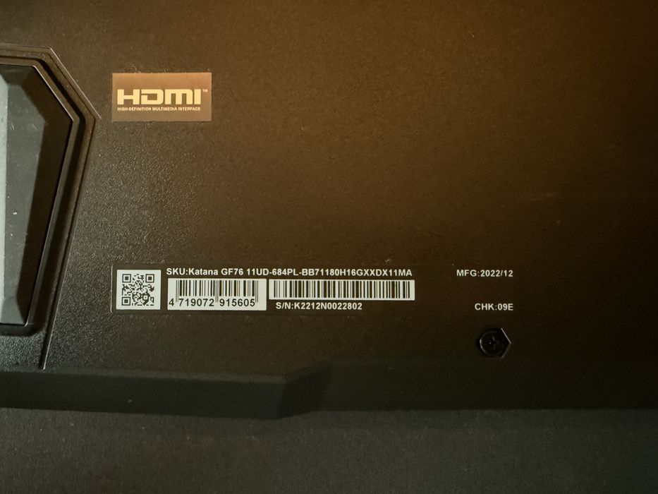 Laptop Katana GF76 11UD-684PL