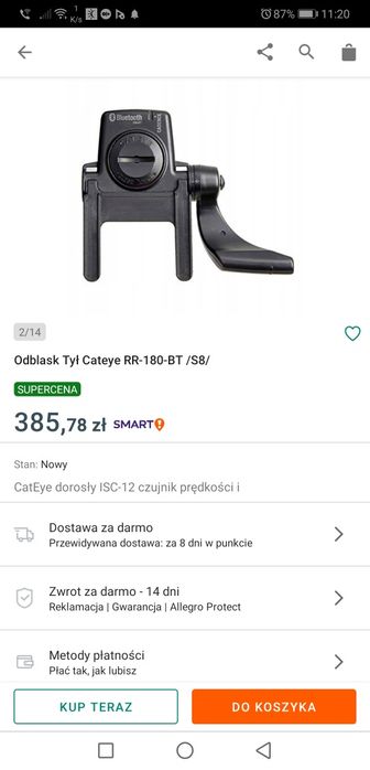 Licznik Cateye Padrone Smart + ISC-12 czujnik prędkości i obrotów