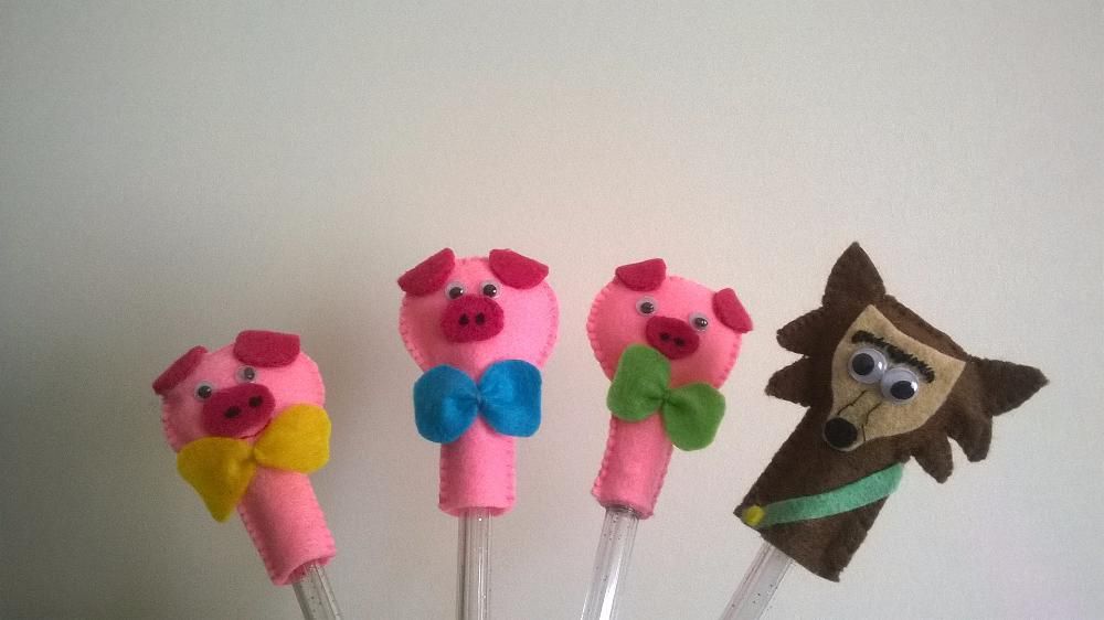 Ponteiras de lápis/ 3 porquinhos