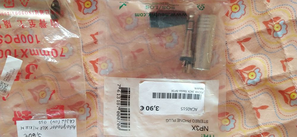 Fichas e adaptador Novo