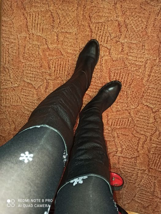 Зимние сапоги кожа