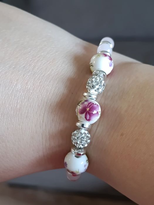 Komplet biżuterii Handmade Różany Ogród z kwarcu różowego