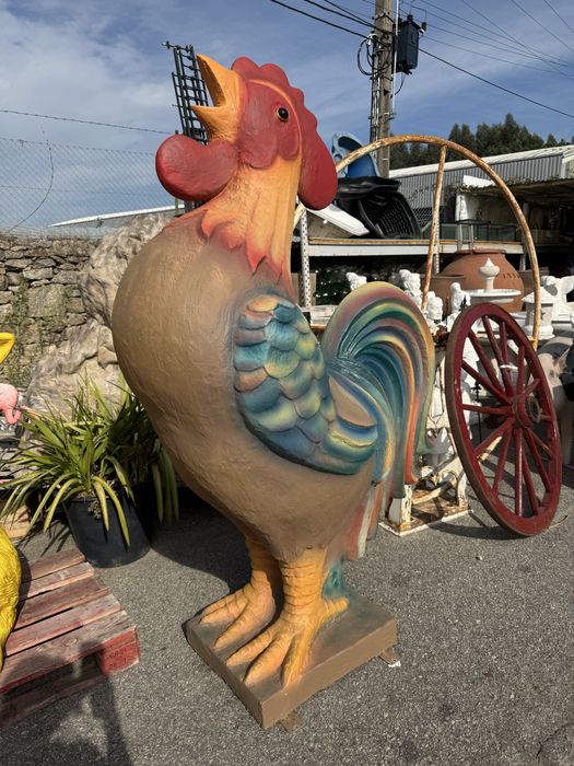 Galo 2m Altura Fibra Vidro Decoração!