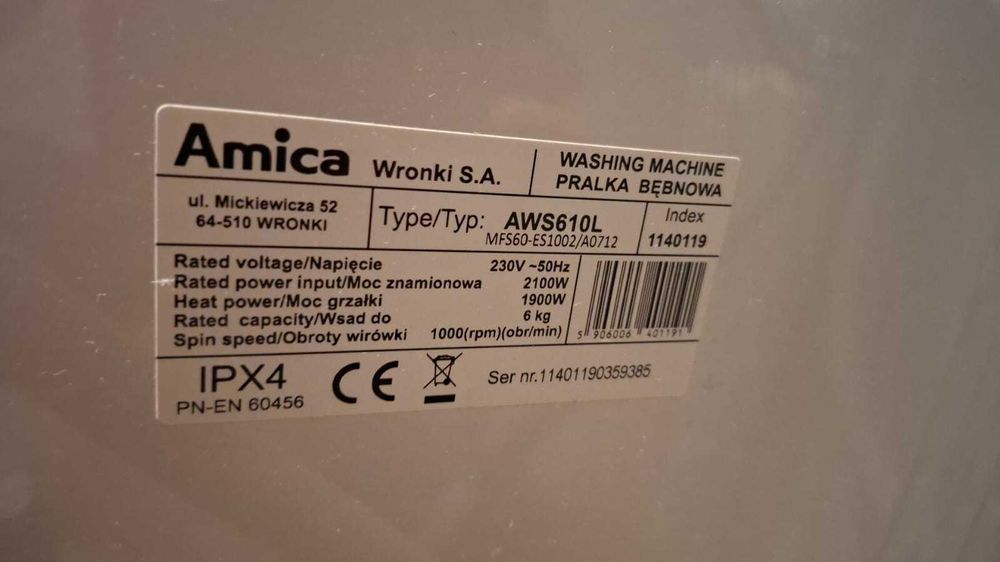 Pralka Amica AWS610L