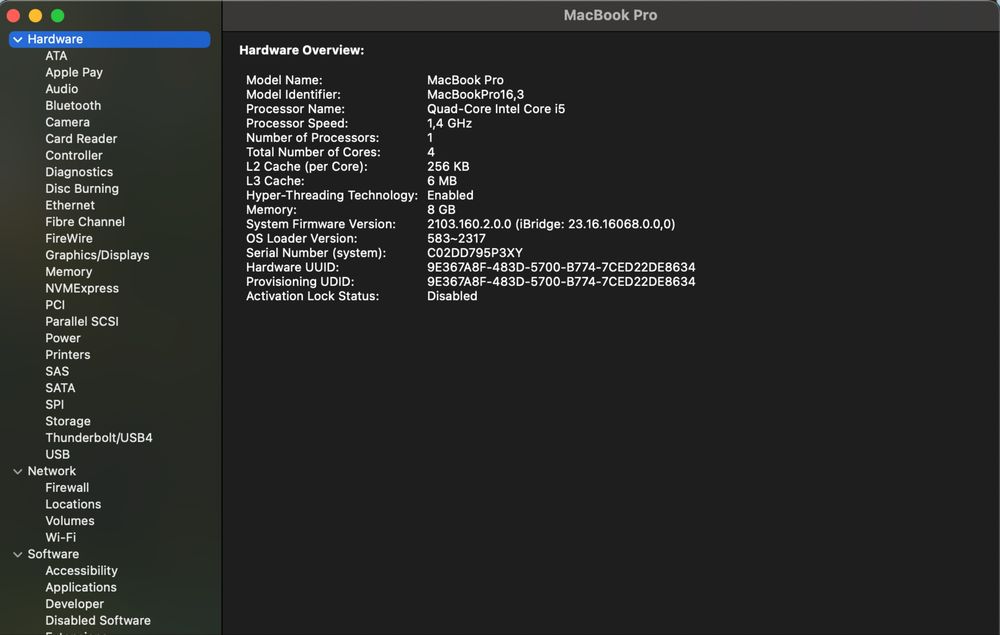 Macbook Pro 2020