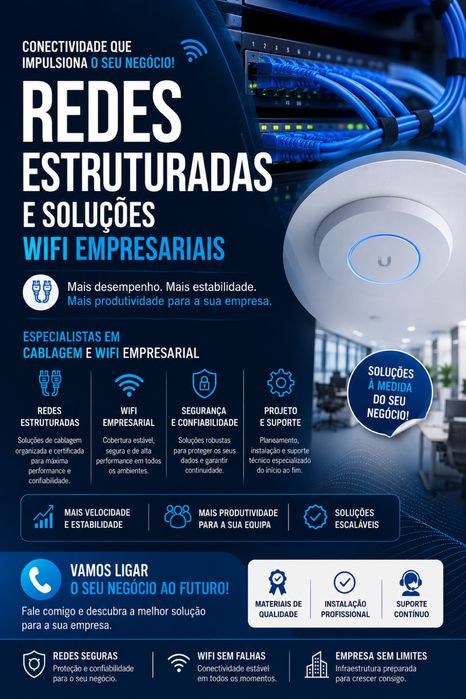 Redes Informáticas, WiFi, Fibra Ótica e CCTV | Preços Low Cost