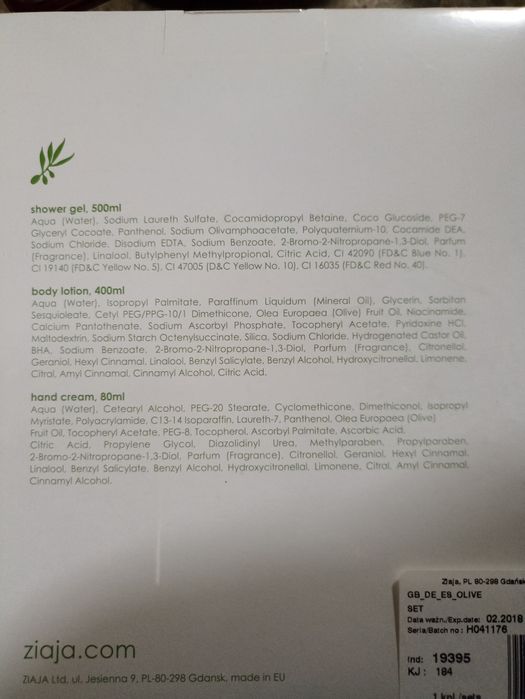 Conjunto corporal de Oliva - azeite