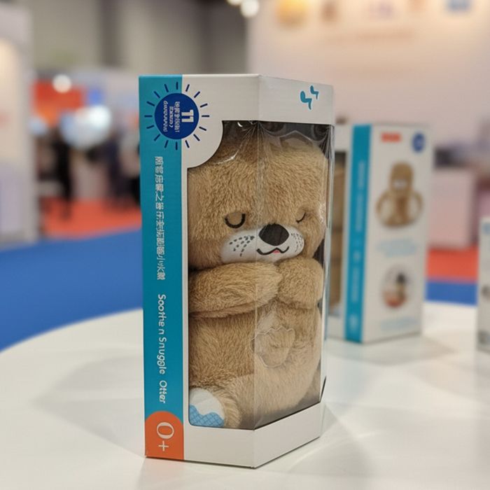 Іграшка видреня що дихає, нічник для сну з колисковою мелодією