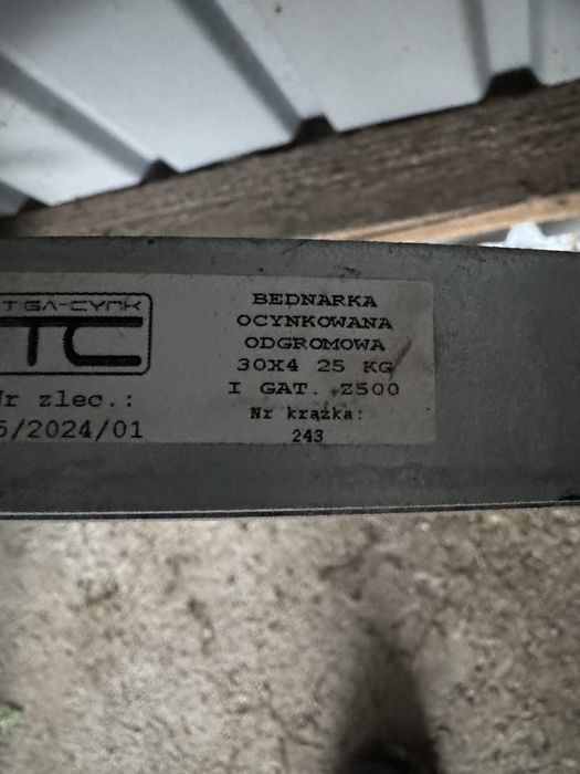 Bednarka ocynkowana 25kg 30x4mm Z500
