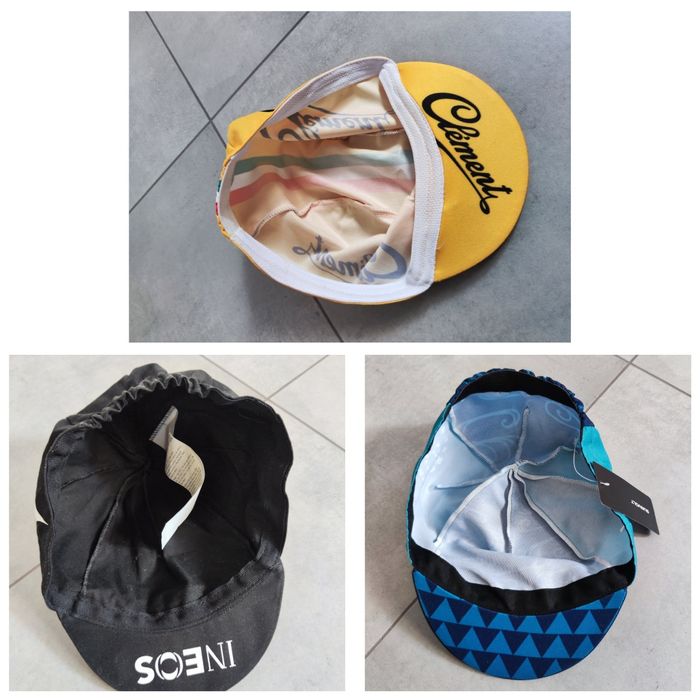 Czapka pod kask trzy czapeczki rowerowe kolarskie