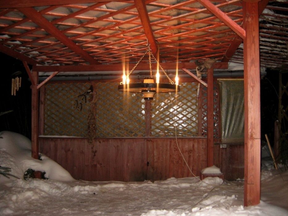 koło drewniane lampa
