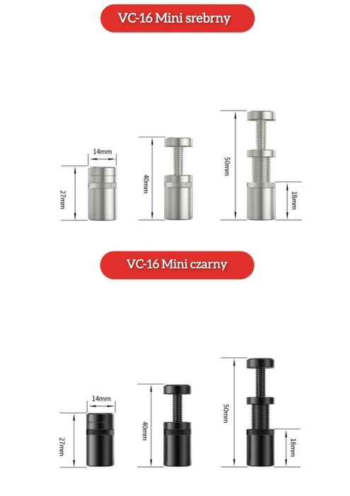 Wspornik GPU karty graficznej VC-16 mini czarny / biały