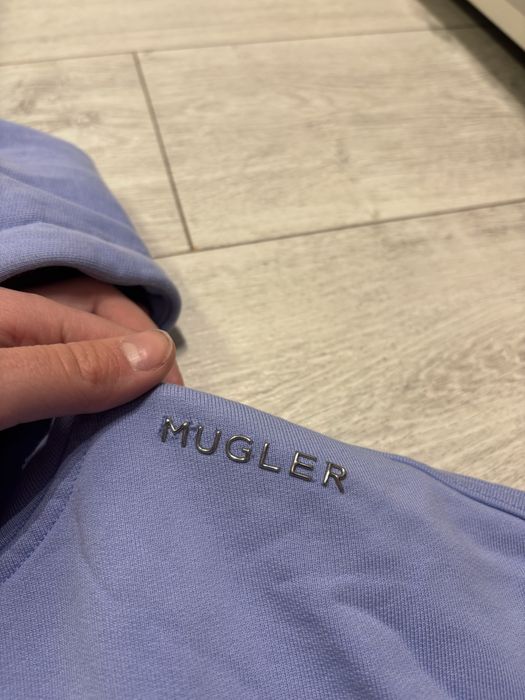 Mugler x H&M Bluza z Kapturem Błękitna Logo XS UNIKAT