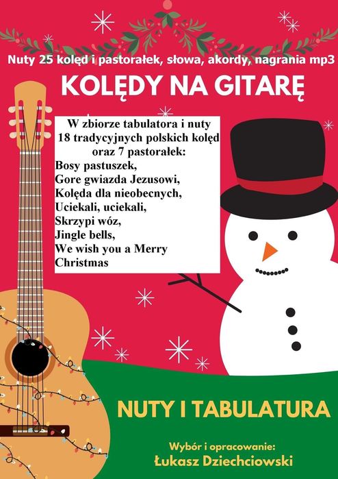 Nuty na gitarę kolędy (25) i znane piosenki (31) zestaw 2 książek nowe