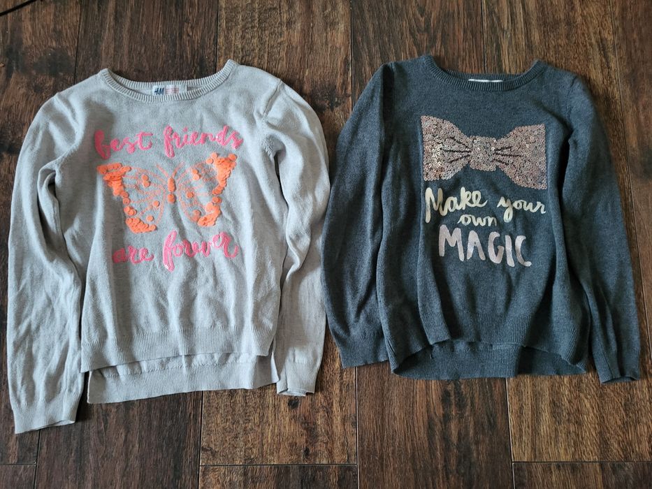 Sweter h&m 110 116 paka zestaw lekkie sweterki