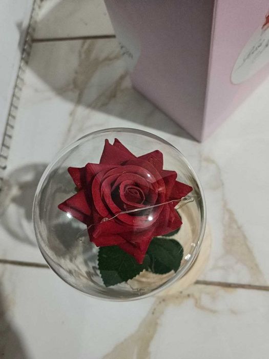 Роза в колбе с подсветкой|Подарок для любимой / мамы / подруги красная