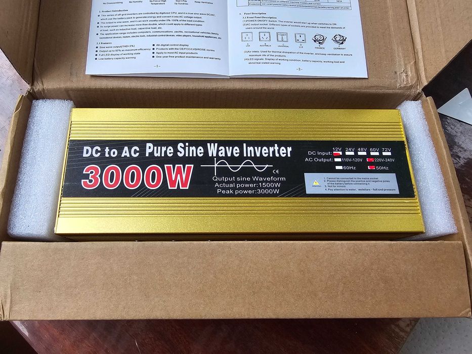 Інвертор (перетворювач напруги) 12в-220в чистий синус 3000W