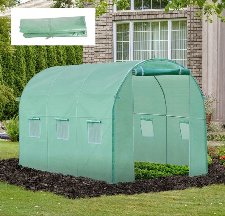 Tunel Foliowy Szklarnia Foliak 300x200 3x2 Stelaż + Folia Ogrodowy